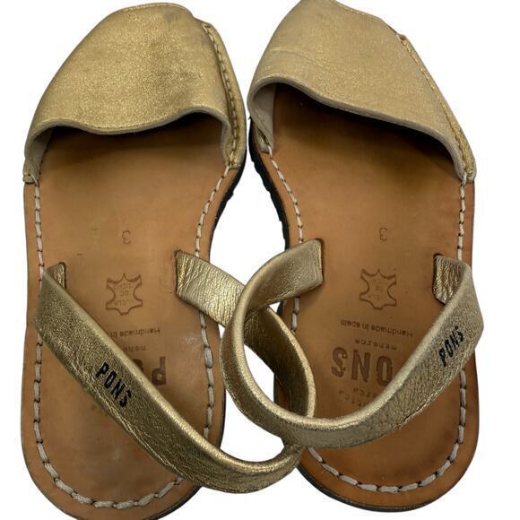 Pons‎ Avarcas 510A Classic Style Metallic Gold Sling Back Flats Spain Gir… - Picture 5 of 9